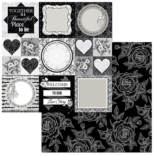 BoBunny - Black Tie Affair Collection - 12 x 12 Double Sided Paper - Formal