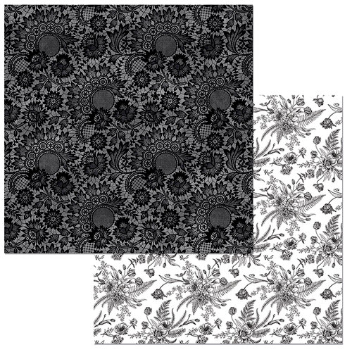 BoBunny - Black Tie Affair Collection - 12 x 12 Double Sided Paper - Lace