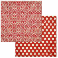 Bo Bunny - Double Dot Damask Collection - 12 x 12 Double Sided Paper - Wildberry