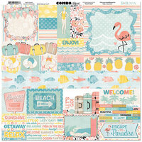 BoBunny - Escape to Paradise Collection - 12 x 12 Cardstock Stickers - Combo
