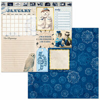 BoBunny - Banner Year Collection - 12 x 12 Double Sided Paper - January