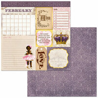 BoBunny - Banner Year Collection - 12 x 12 Double Sided Paper - February