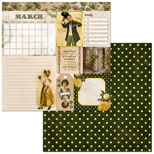 BoBunny - Banner Year Collection - 12 x 12 Double Sided Paper - March