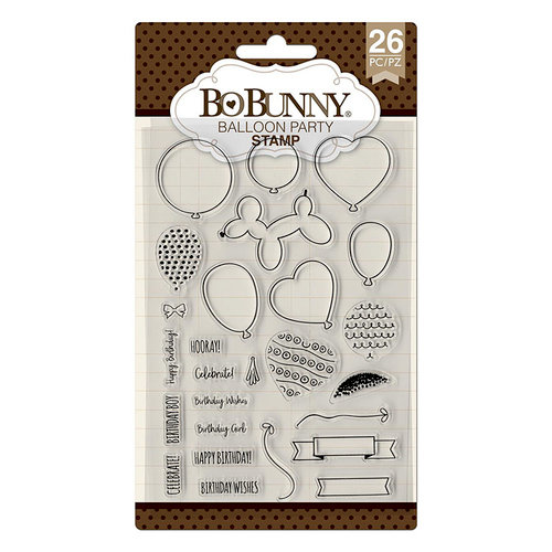 BoBunny - Clear Acrylic Stamps - Balloon Party