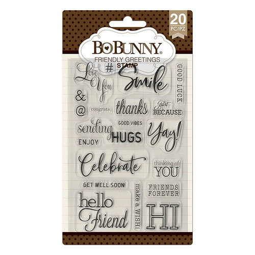 BoBunny - Clear Acrylic Stamps - Friendly Greetings