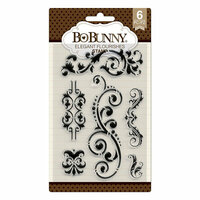 BoBunny - Butterfly Kisses Collection - Clear Acrylic Stamps - Elegant Flourishes