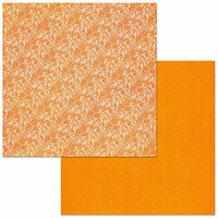 BoBunny - Sweet Clementine Collection - 12 x 12 Double Sided Paper - Double Dot - Lace - Pumpkin
