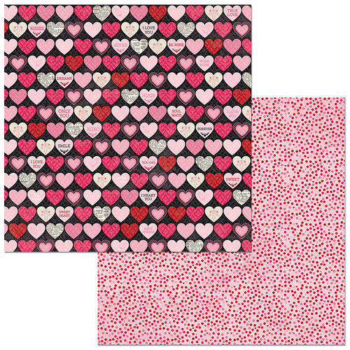 BoBunny - Count The Ways Collection - 12 x 12 Double Sided Paper - Hearts