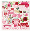 BoBunny - Count The Ways Collection - 12 x 12 Chipboard Stickers with Pink Foil Accents