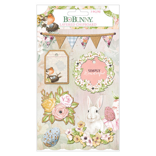 BoBunny - Garden Grove Collection - Layered Chipboard Stickers