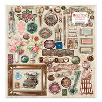 BoBunny - Family Heirlooms Collection - 12 x 12 Chipboard Stickers with Copper Foil Accents