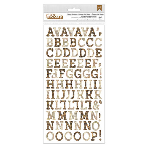 BoBunny - Family Heirlooms Collection - Thickers - Alphabet - Chipboard - Stickers