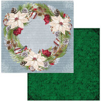 BoBunny - Joyful Christmas Collection - 12 x 12 Double Sided Paper - Wreath