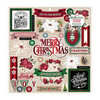 BoBunny - Joyful Christmas Collection - 12 x 12 Chipboard Stickers with Red Foil