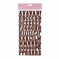 American Crafts - Pebbles - Ever After Collection - Cardstock Stickers - Alphabet and Number - Brown