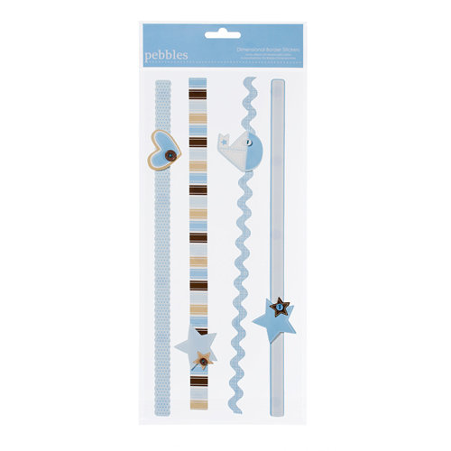 American Crafts - Pebbles - New Addition Boy Collection - 3 Dimensional Stickers - Border