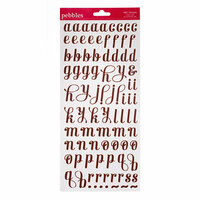 American Crafts - Pebbles - Welcome Christmas Collection - Stickers - Alphabet - Chestnut