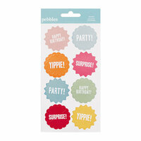 American Crafts - Pebbles - Hip Hip Hooray Collection - 3 Dimensional Embossed Stickers