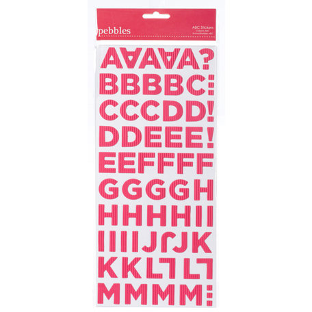 American Crafts - Pebbles - Country Picnic Collection - Stickers - Corrugated Alphabet - Raspberry