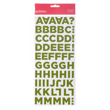 American Crafts - Pebbles - Country Picnic Collection - Stickers - Corrugated Alphabet - Spinach