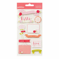 American Crafts - Pebbles - Country Picnic Collection - 3 Dimensional Stickers - Phrase and Icon