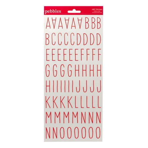 American Crafts - Pebbles - Let Freedom Ring Collection - Stickers - Alphabet - Crimson