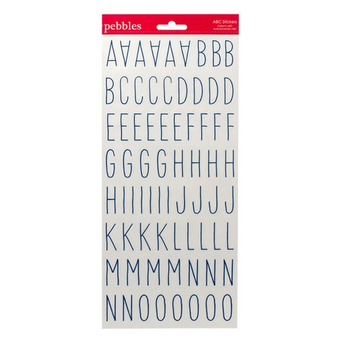 American Crafts - Pebbles - Let Freedom Ring Collection - Stickers - Alphabet - Denim