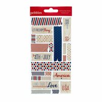 American Crafts - Pebbles - Let Freedom Ring Collection - Embossed Stickers - Masking Tape