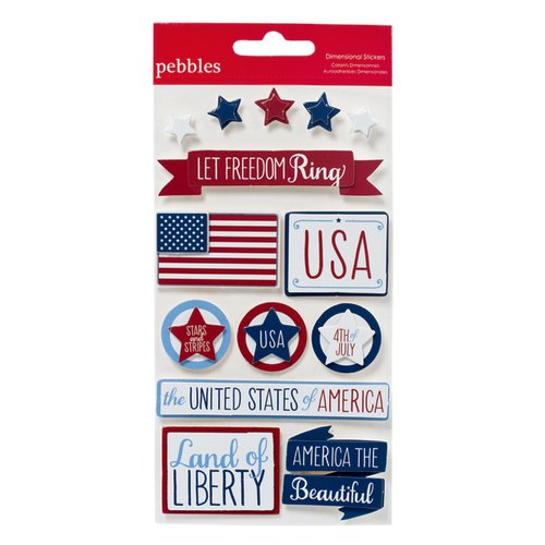 American Crafts - Pebbles - Let Freedom Ring Collection - 3 Dimensional Stickers