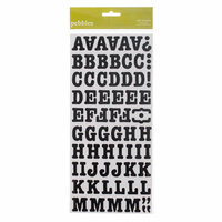 American Crafts - Pebbles - Sunnyside Collection - Stickers - Corrugated Alphabet - Black