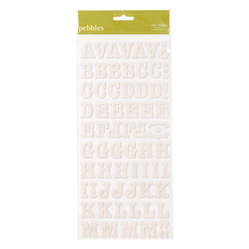 American Crafts - Pebbles - Sunnyside Collection - Stickers - Corrugated Alphabet - Cream