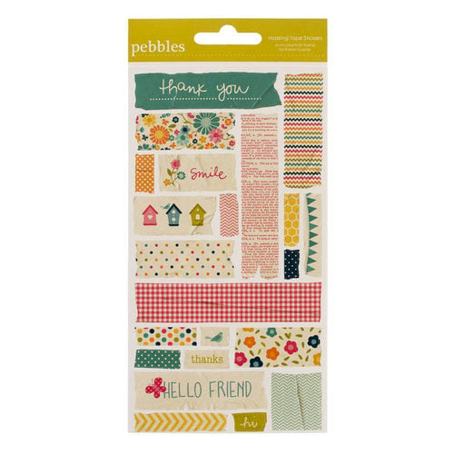 American Crafts - Pebbles - Sunnyside Collection - Embossed Stickers - Masking Tape