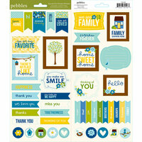 American Crafts - Pebbles - Family Ties Collection - Cardstock Stickers - Titles Banners and Quotes