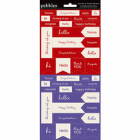 American Crafts - Pebbles - Basics Collection - Cardstock Stickers - Mini Phrases - Rouge and Purple