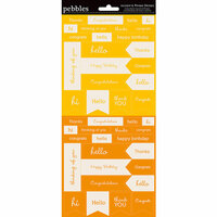 American Crafts - Pebbles - Basics Collection - Cardstock Stickers - Mini Phrases - Honeycomb and Melon