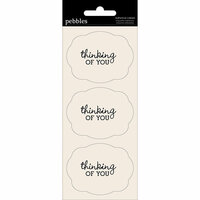 American Crafts - Pebbles - Basics Collection - Cardstock Stickers - Card Sentiment Phrases - Thinking of You