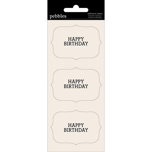 American Crafts - Pebbles - Basics Collection - Cardstock Stickers - Card Sentiment Phrases - Happy Birthday