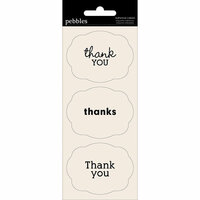 American Crafts - Pebbles - Basics Collection - Cardstock Stickers - Card Sentiment Phrases - Thank You