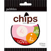 American Crafts - Pebbles - Basics Collection - Chips - Chipboard Pieces - Tags - Blue, Purple, Ash and Black