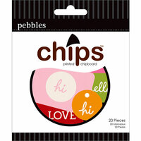 American Crafts - Pebbles - Basics Collection - Chips - Chipboard Pieces - Tags - Blue, Purple, Ash and Black