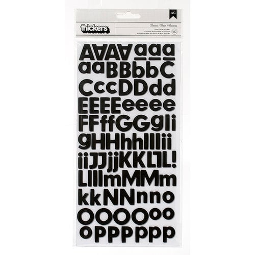 American Crafts - Pebbles - Basics Collection - Thickers - Foam Stickers - Black