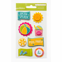 American Crafts - Pebbles - Party with Amy Locurto - 3 Dimensional Stickers - Pool
