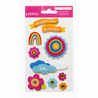 American Crafts - Pebbles - Party with Amy Locurto - 3 Dimensional Stickers - Rainbow