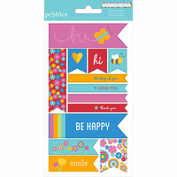American Crafts - Pebbles - Party with Amy Locurto - Cardstock Stickers - Labels - Rainbow