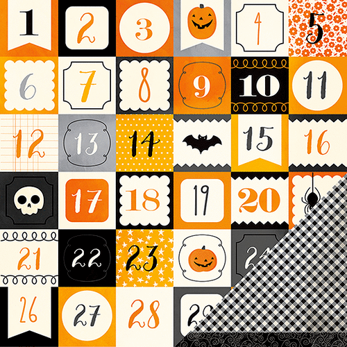 Pebbles - Thirty One Collection - Halloween - 12 x 12 Double Sided Paper - Countdown