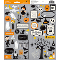 American Crafts - Pebbles - Thirty One Collection - Halloween - Cardstock Stickers - Phrases and Accents