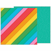 Pebbles - Happy Hooray Collection - 12 x 12 Double Sided Paper - Rainbowtastic