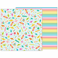 Pebbles - Happy Hooray Collection - 12 x 12 Double Sided Paper - Candy Shoppe
