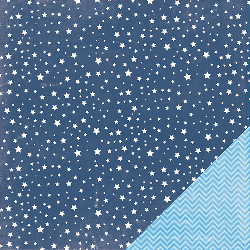Pebbles - Special Delivery Collection - Boy - 12 x 12 Double Sided Paper - Little Star
