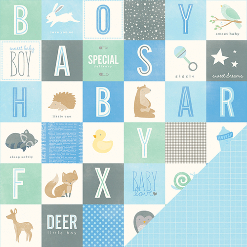 Pebbles - Special Delivery Collection - Boy - 12 x 12 Double Sided Paper - Its A Boy